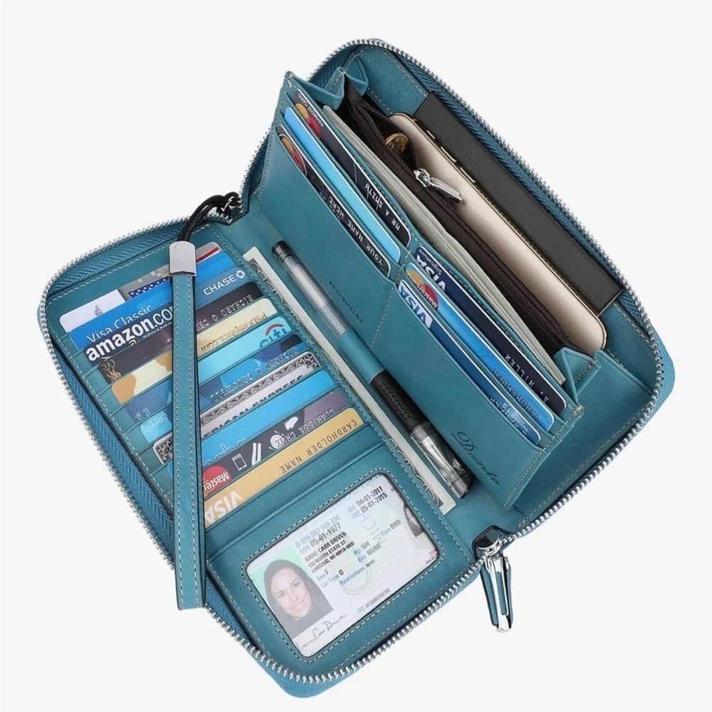 Lavemi Small Compact Women Wallet RFID Blocking Genuine Leather Bifold
